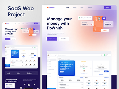 SaaS Landing page UI saas ui web