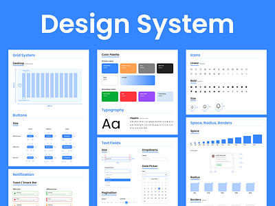 Design System | UI Component | Style Guide | UI Kit button states color palette design system grid system landing page mobile app design product design style style guide typography ui ui component ui controls ui design ui elements ui kit ui library user interface ux web design