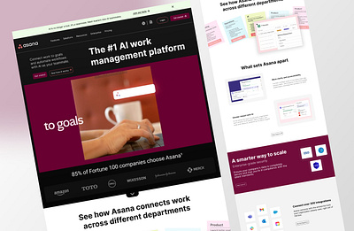 Asana Website Redesign animation asana bold branding gray home page landing page minimal minimalistic red section ui ux website white