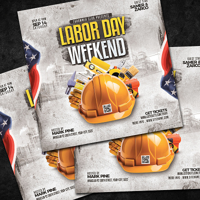 Labor Day Flyer Template event flag flyer labor day weekend poster psd work