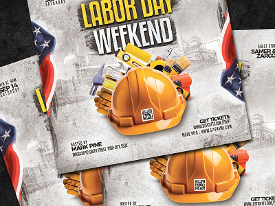 Labor Day Flyer Template event flag flyer labor day weekend poster psd work