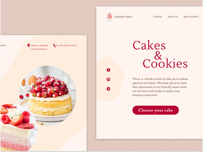 Cakes & Cookies | Cakes Bakery Shop main screen design concept graphic design ui