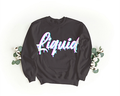 Liquid Vibes aesthetic apparel bold text casual wear cool typography creative design eye catching print fashion statement glitch effect graphic art graphic sweatshirt liquid modern graphic pop culture retro design streetwear stylish clothing trendy fashion unique sweatshirt urban style vaporwave