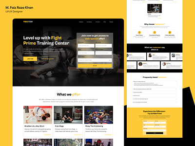 Fight Prime Landing Page design fight school gym landing page training ui ui design ux ux design web design