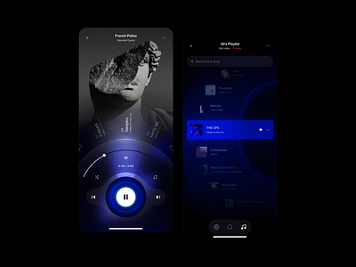 Music Player app design blue figma music music player playlist product design ui