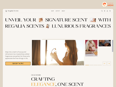 Regalia Scents - Luxury Fragrance E-Commerce Website art branding design e commerce elegant elegant website fragrance landingpage luxury luxury website ui ui design uidesign uidesigner uiux userinterface ux design webdesign website design