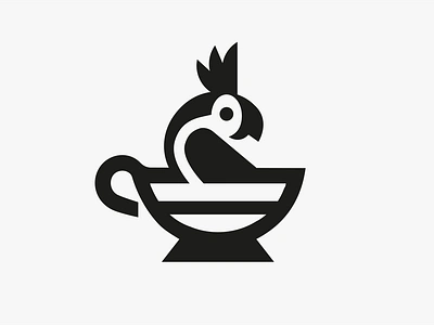 COFFEE - PARROT animal bird branding cafe coffee design drink graphic design hot icon identity illustration logo marks parrot symbol ui