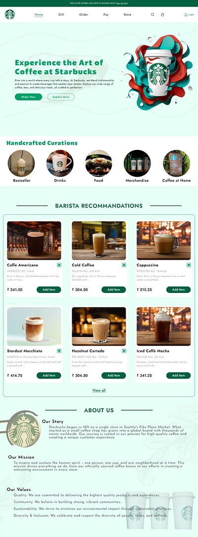 STARBUCKS Design Sprint - UI/UX Concept branding creativeprocess design sprint designcommunity figma interactiondesign redesign selfinitiatedproject starbucks ui uiux uiuxdesign ux visualdesign