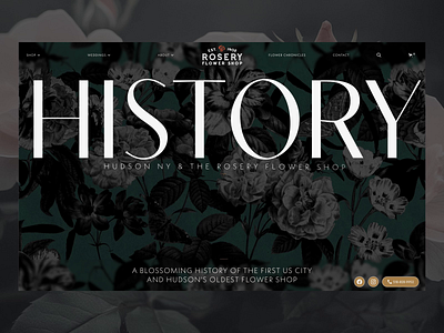 Florist History Page 3d 3d animation animation art deco branding florist website flowers history page illustration interactions interactive luxury modern typography ui web design webflow wedding website