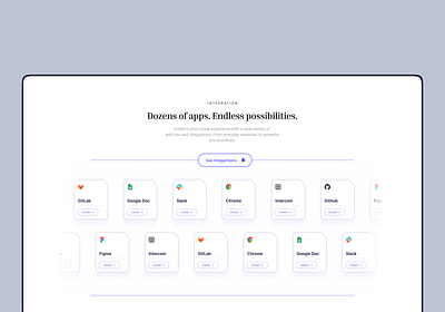 Integration section connect integrations landing section ui