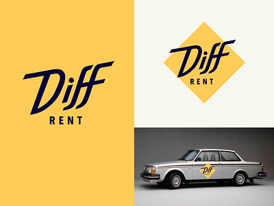 Diff authentic branding calligraphy car custom diff different handmade iconic identity lettering logo premium rental script type typography unique