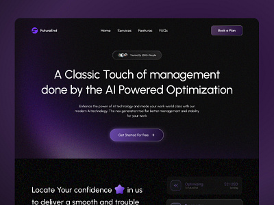 FutureEnd : Landing Page Hero Section branding design hero section landing page ui ux web designing