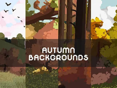 Free Autumn Pixel Backgrounds for Game 2d art asset assets background backgrounds bg fantasy game assets gamedev illustration indie indie game nature parallax pixel pixelart seamless set