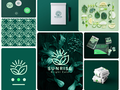 Minimal green vegan logo branding abstract brand brand design brand identity branding clean creative design inspiration green icon logo logo design logofoilo logos minimal minimalistic moodboards sunrise template vegan