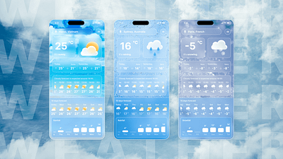 Weather Forecast App 3d app design forecast graphic design illustration ui ux weather weather forecast