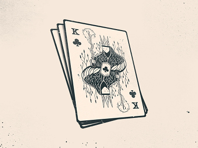 King of Clubs branding clubs dark deck design fantasy illustration joker king playing cards poker retro stamp sticker texture ui vintage