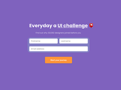 Sign up page - Daily UI Challenge - #001 button call to action challenge dailyui fields form sign up ui