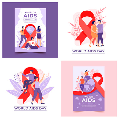 World Aids awareness day 2d design flat design graphic design illustration illustrator vector