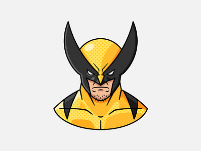 Wolverine adobe illustrator cartoon character design deadpool digital illustration flat design graphic design icon marvel simple design vector wolverine