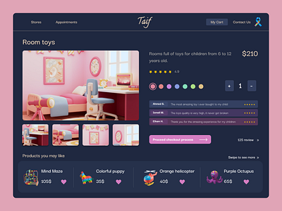 Taif Project - product view 3d checkout child children design ecommerce toys toysd ui ux