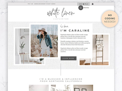 Wix Website Template | White Linen