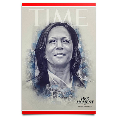 Kamala Harris Time Magazine Cover Poster design illustration