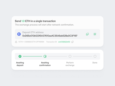 ETH Transaction Process / Light Mode ⚡️ blockchain chart coin crypto design finance ui user interface