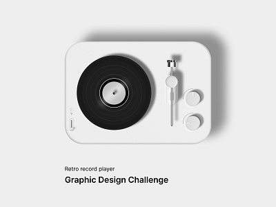 Graphic Design Challenge - Retro record player graphic design