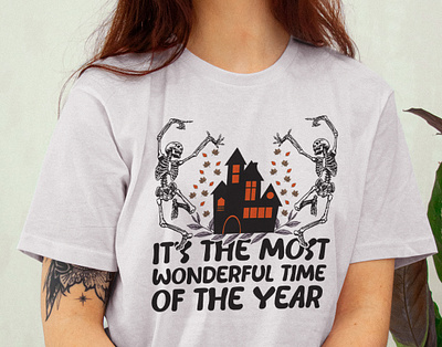 It's The Most Wonderful Time Of The Year t-shirt design boo clothing design free mockup graphic design halloween halloween t shirt illustration logo print scary shirts t shirt design tshirts witche