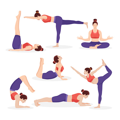 Yoga pose illustration design flat design graphic design illustration medittation people sport vector woment yoga