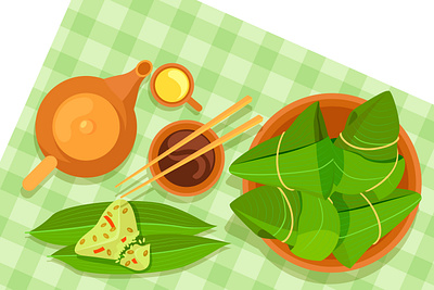 Dragon boat illustration 2d design food graphic design illustration vector