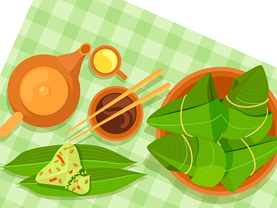 Dragon boat illustration 2d design food graphic design illustration vector