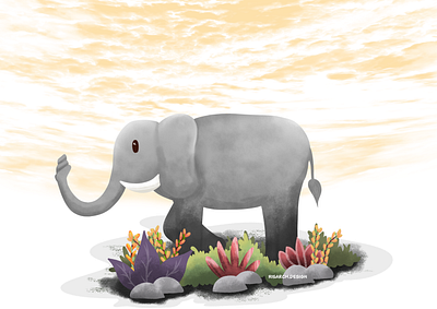 An Elephant art childrenillustration childrensbookillustration design illustration