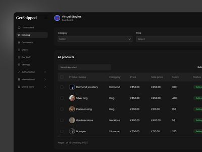 Dark mode - Catalog page dashboard design admin panel analytics catalog dark dark admin dark mode dark mode admin dark mode designs dashboard dashboard desing table design ui ux