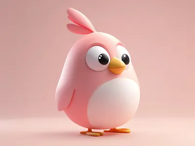3D Cartoon Bird Render | Cute Bird in Pastel Colors 3d 3d illustration 3d modeling 3d render blender branding cartoon character design graphic design illustration pastel colors render soft style