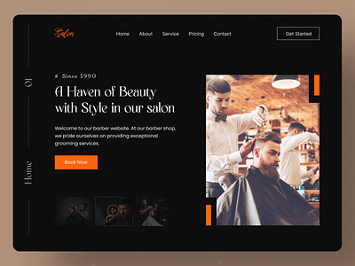 Salon Landing Page Design clean concept design landing pahe photo product user interface ux web webdesign website