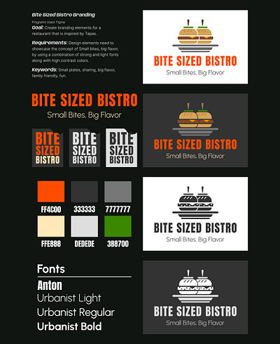 Bite Sized Bistro Branding branding graphic design identity illustration logo vector