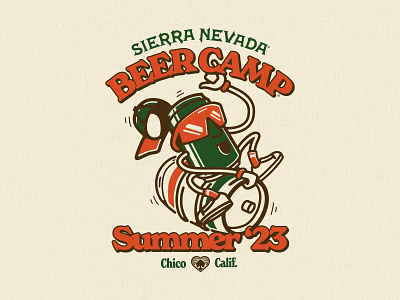 T-shirt Design For Sierra Nevada Brewing Co's Beer Camp Festival beer brewery character fun goofy illustration sierra nevada vintage