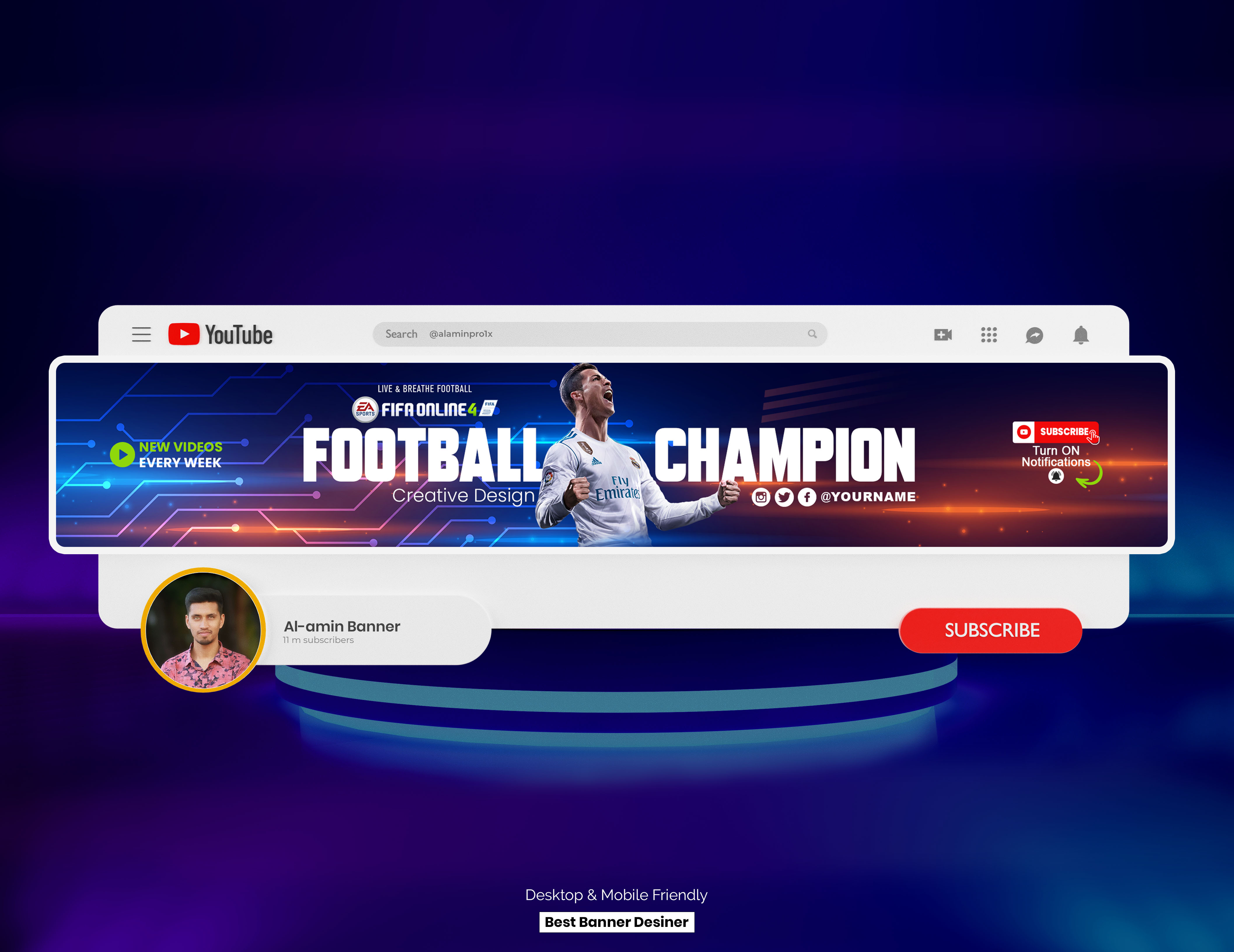Example of You Tube Banner Design For Your Brand
