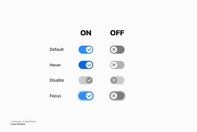 On / Off Switch accessibility app challenge design disable focus hover icon icons interface off on researcher switch toggle ui ux