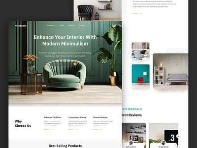 Minimalistic Furniture Landing Page figma website furniture website landing page luxury app