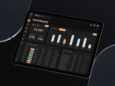 Social Media Manager and Dashboard homepage mockup ui uiux ux web