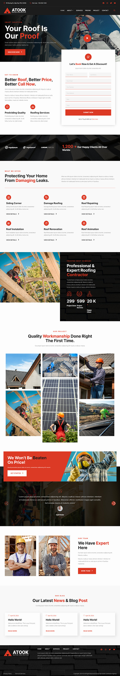 Roofing Contractor WordPress Website Design build roof contractor website design wordpress elementor expert elementor pro home service webste redesign website responsive website revamp website roofing contractor roofing service website roofing website roofing website design web design webdesign expert website design wordpress wordpress specialist wordpress website wordpress website design