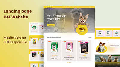 Pet Store Website Design adobeillustrator app appdesign design designsystem figma herosection landingpage minimaldesign mockup pet petapp petshop photoshop ui uiux user experience user interface web website