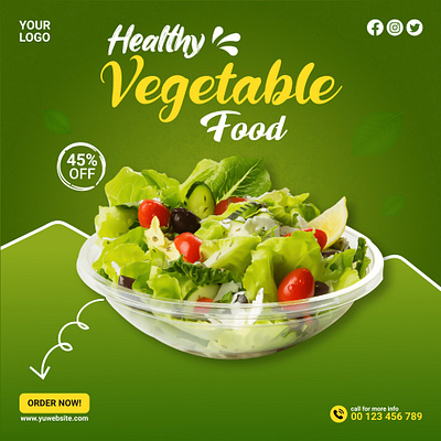 Healthy vegetable food social media post design food graphic design post design social media post