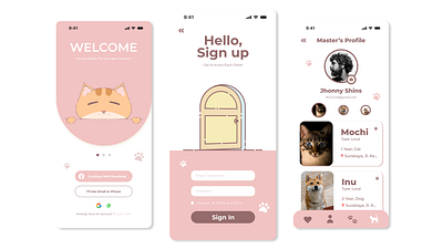 Cat Adoption App design graphic design ui