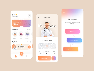 Medical App UI app design app ui app ui concept branding colorful ui design designer doctor ui figma graphic design illustration medical app medical ui ui ui app ui concept ui designer ui interface uiux visual design