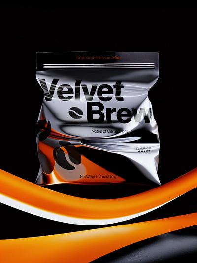 Velvet Brew (Coffee Bag) 3d branding coffee graphic design identity logo mockup pack packaging design