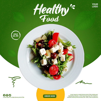 Healthy food social media post design food graphic design post post design social media post