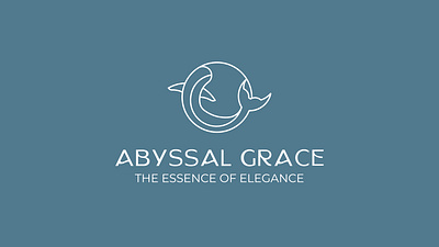 Abyssal Grace blue branding circle design elegant elegant logo fresh graphic design icon logo perfume perfume logo perfume scent whale white